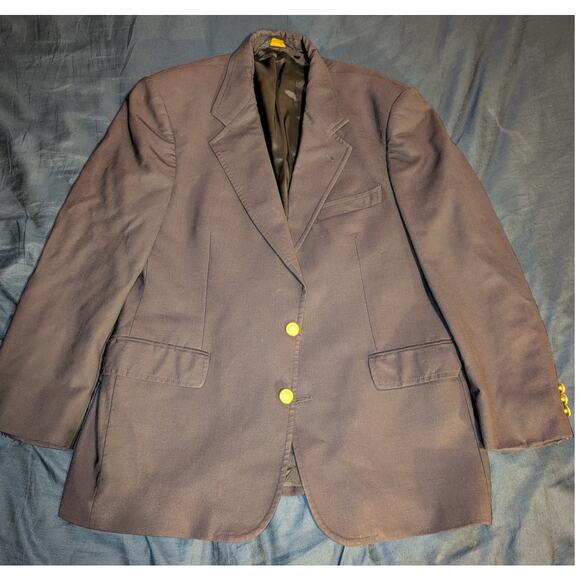 Brooks Brothers Brooksease Rayon Blazer Jacket Navy 40S Men's - Picture 1 of 10